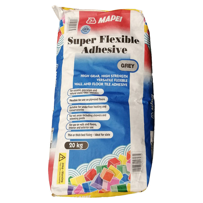 Mapei Super flexible Grey Tile Adhesive, 20kg