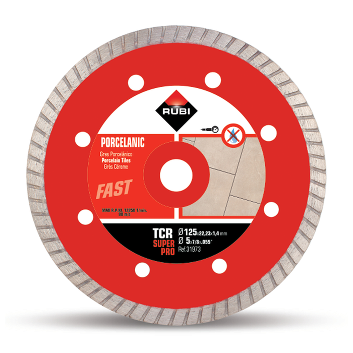 125mm x 22.2mm 31973 Rubi TCR Superpro Dry Cut Turbo Diamond Blade