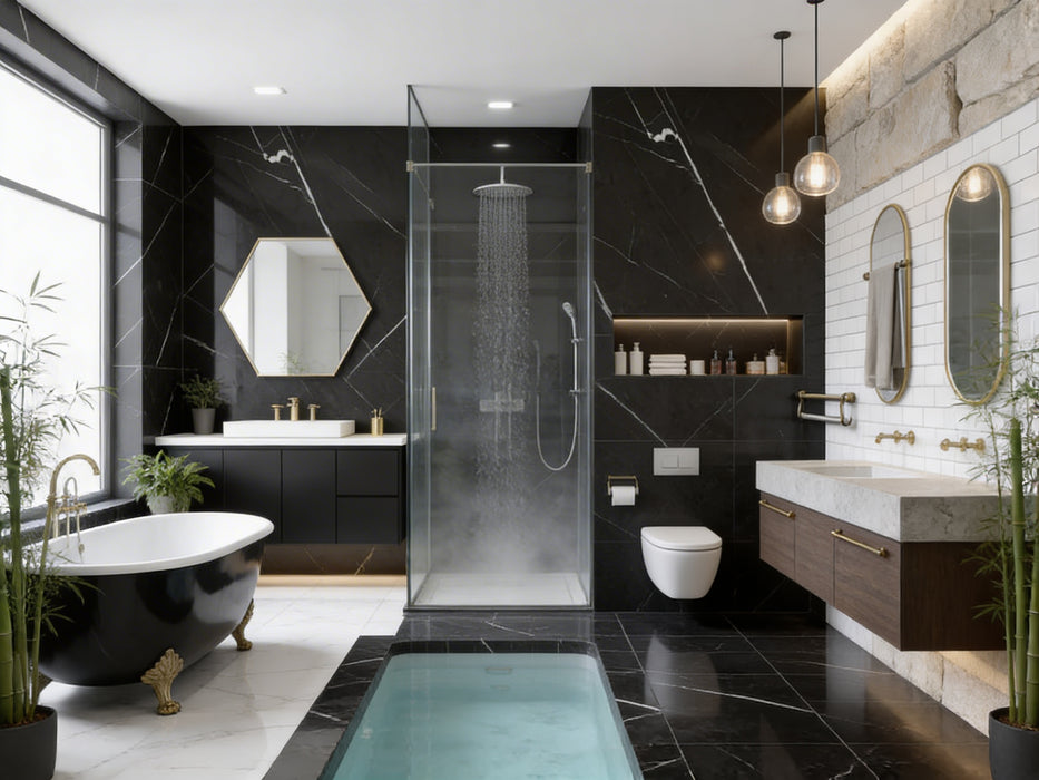 EXCELSIOR BLACK POLISHED 60X120 SPANISH PORCELAIN FLOOR&WALL TILES