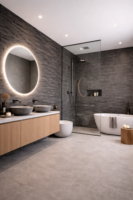 NEWTON BLACK 29.2X58.5 PORCELAIN SPANISH INDOOR&OUTDOOR TILES