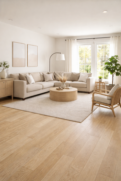 Elka Champagne Oak Brushed & UV Oiled Uniclic 14mm Engineered Realwood Flooring ELKA14CHAMP