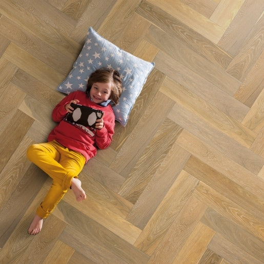 Elka Herringbone Light Smoked Oak UV Oiled 14mm Engineered Flooring