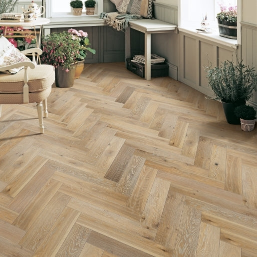 ELKA HERRINGBONE WHITEWASHED OAK ELKA14HBWWOAK