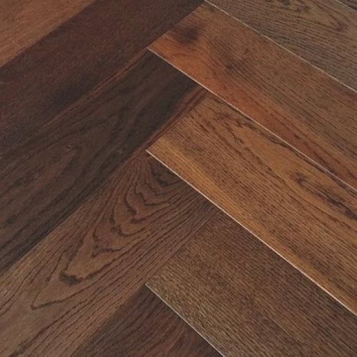 Elka Herringbone Dark Smoked Oak UV Oiled 14mm Engineered Flooring ELKA14HBDSOAK