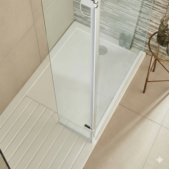 Vantage Plan D 1400x900mm Walk-In Shower Tray – White