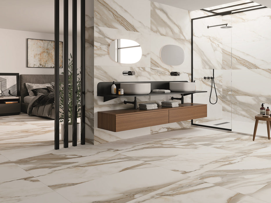 CALACATTA ORO 60X120 BOOKMATCHED SPANISH PORCELAIN TILES