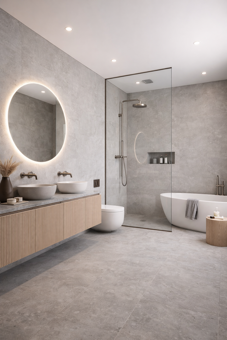 VALLS GREY 33X90 PORCELAIN SPANISH WALL & FLOOR BATHROOM TILES