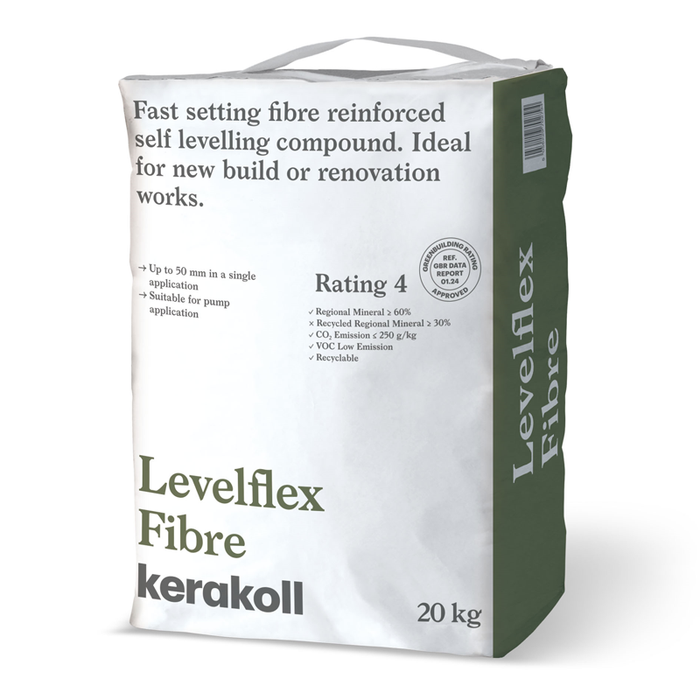 Kerakoll Levelflex Fibre Fast-Setting Fibre Reinforced Self Levelling 3-50MM Compound 20kg