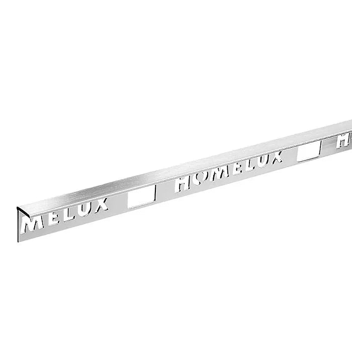 Homelux 2.5m x 10mm Brushed Steel Straight Edge Tile Trim