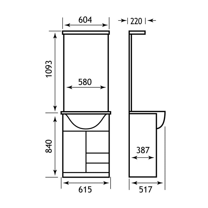 Madrid 58cm base unit