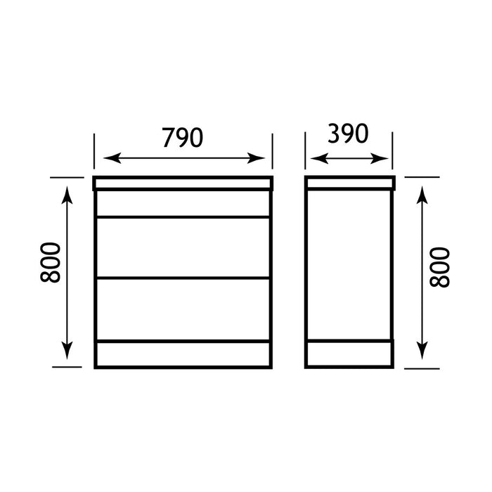 Oslo 800mm drawer base unit