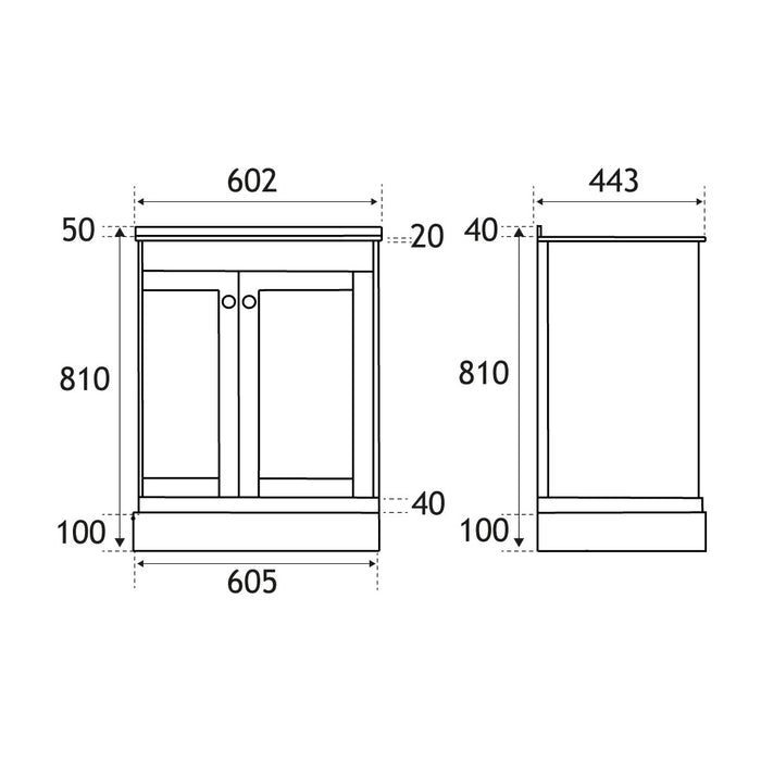 Hardwick 60cm Corner Cabinet RH