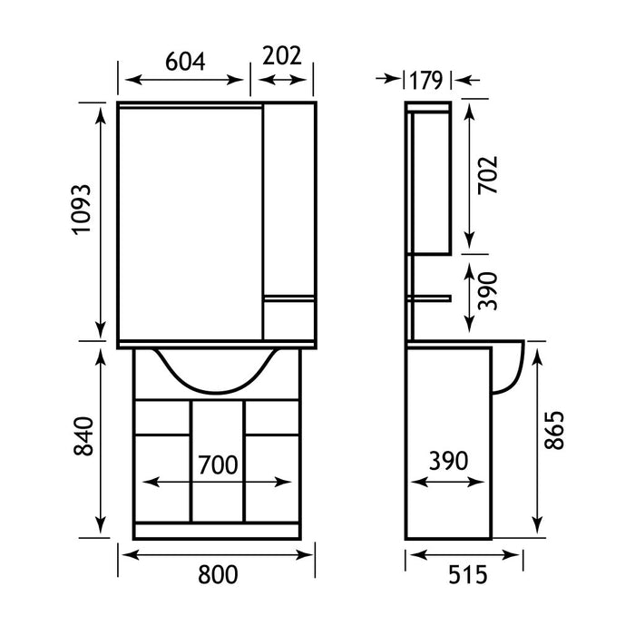 Diamante 80cm mirror