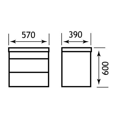 Oslo 80 wall hung push drawer unit