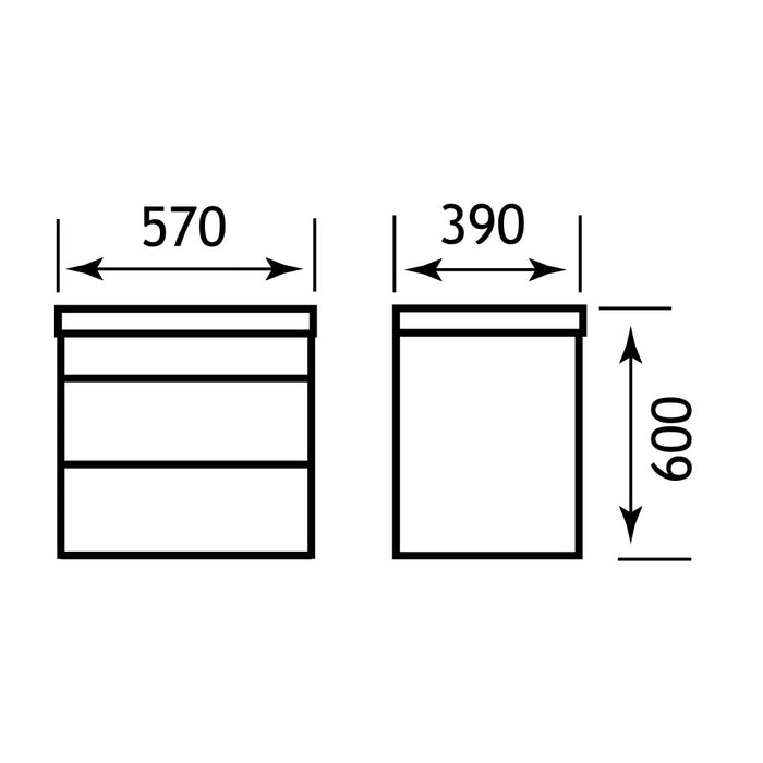 Oslo 58 wall hung push drawer unit