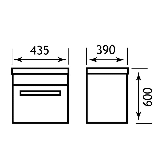 Oslo 44 wall hung unit with internal drawer