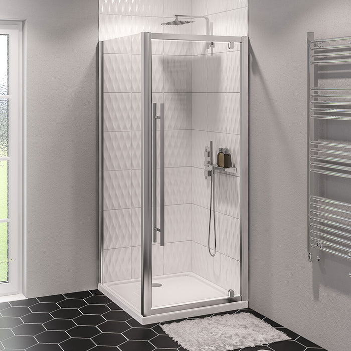 Vantage 2000 easy clean pivot door 800mm Chrome