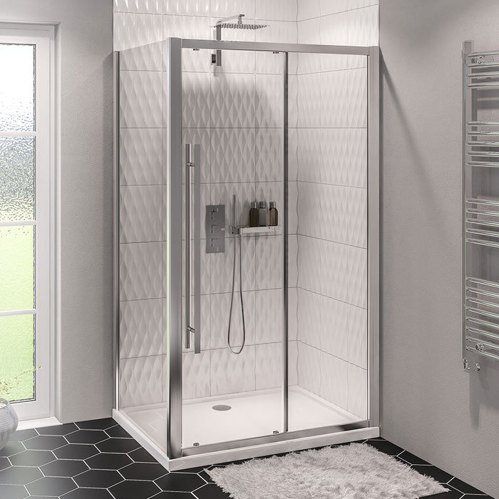 Vantage 2000 easy clean sliding door 1700mm Chrome