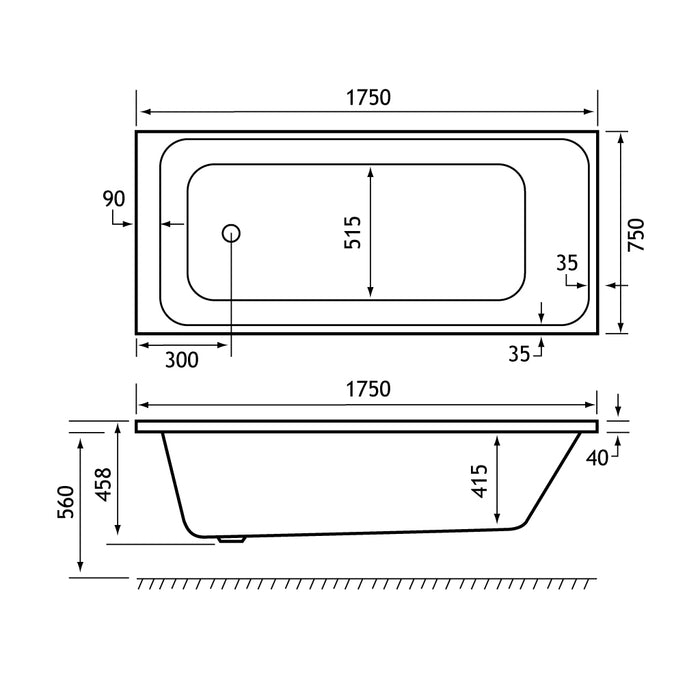 Malin DE 1800x700 (440) 5mm White