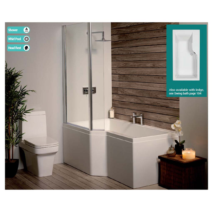 Urban edge showerbath RH 5mm White