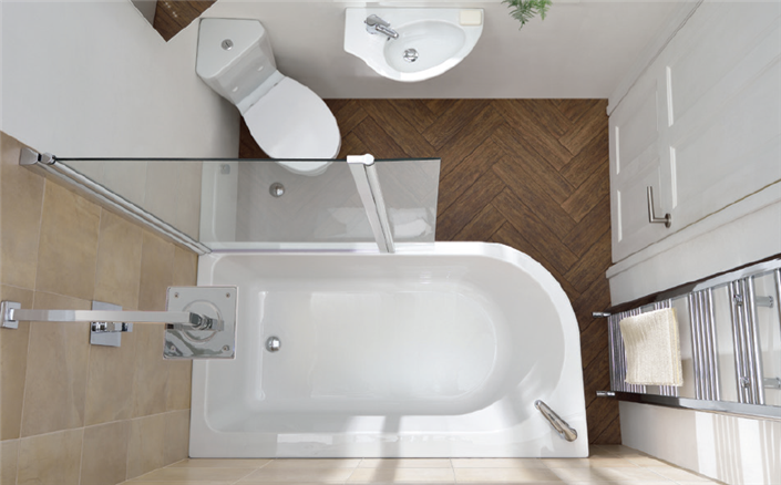 Status Showerbath Carronite LH White