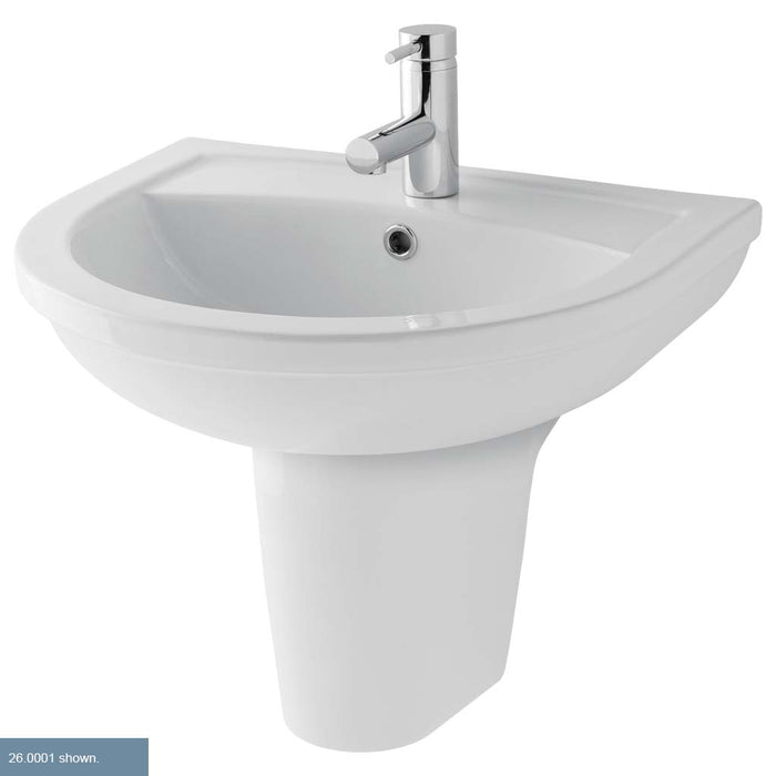 Dura basin 550mm 1TH inc fixings White