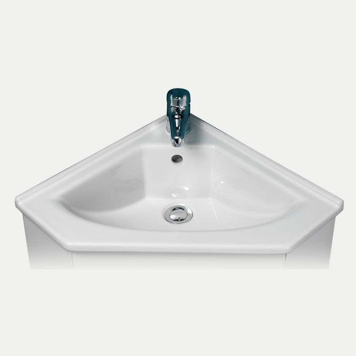 Diamante corner basin 1TH White