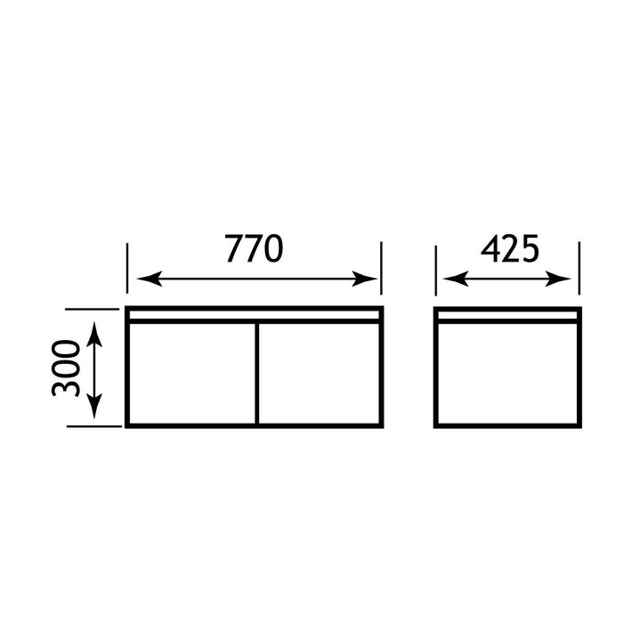 Sorrento 76cm wall hung unit