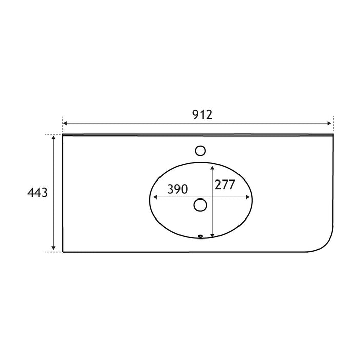 Hardwick 90cm Corner Basin LH