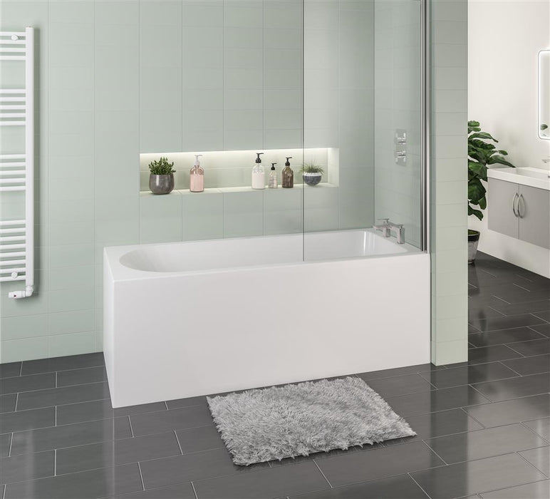 Biscay Shower Bath RH 1800x800 5mm White