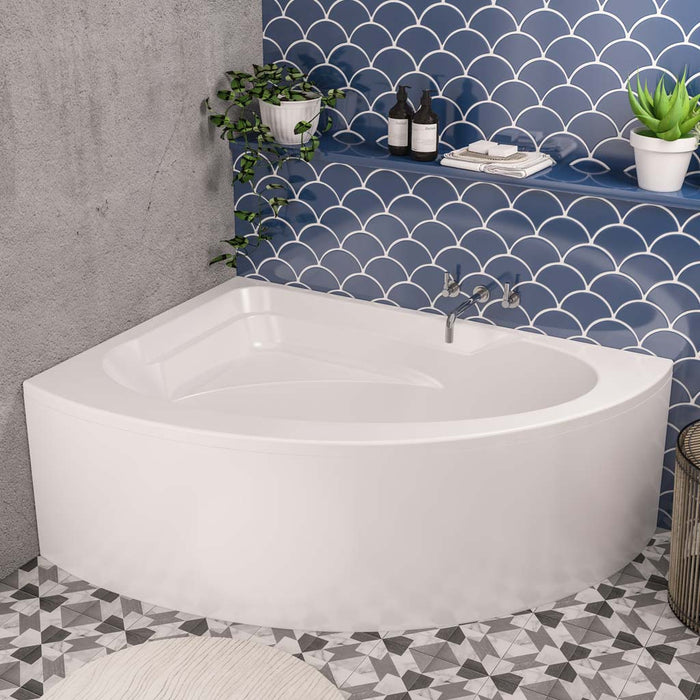 Lundy off set corner bath 1500x1040 RH (400) 5mm White