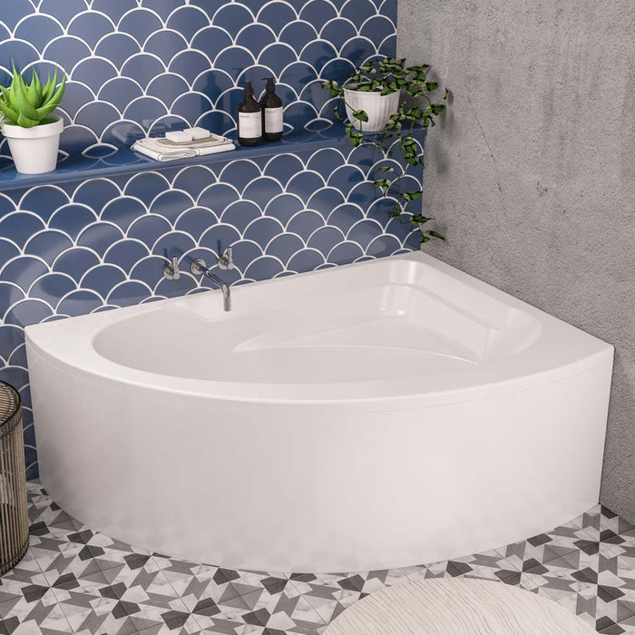 Lundy off set corner bath 1500x1040 LH (400) 5mm White