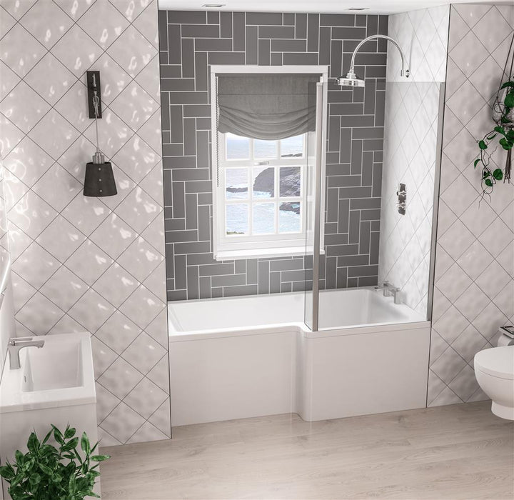 Portland L-Shape 1500x850x700 RH Beauforte White