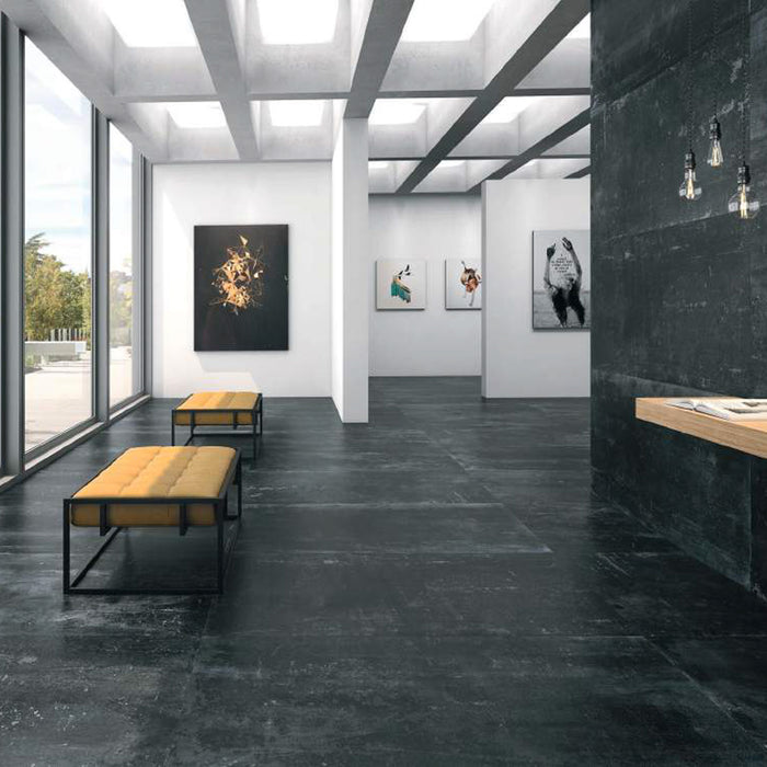 ASH BLACK 75X75 SPANISH PORCELAIN FLOOR& WALL BATHROOM KITCHEN TILES