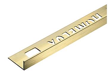 Homelux Polished Light Brushed Gold effect 10mm Straight Aluminium Tile trim