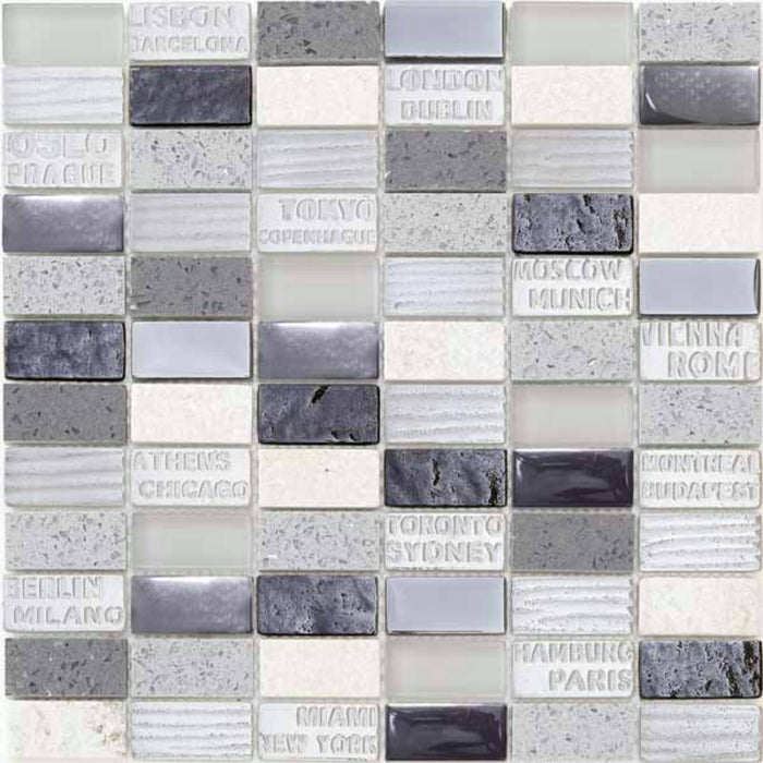 City Gris 30x30 Decorative Wall Mosaic Tiles