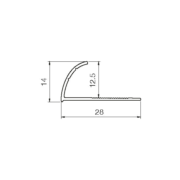 12.5MM Brushed Black Metal Straight Edge Trim 2.5M HPJT125BB25