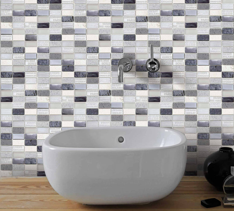 City Gris 30x30 Decorative Wall Mosaic Tiles