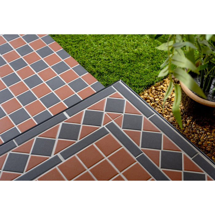 CLIFTON BORDER BLACK AND RED 28.1X15 CM