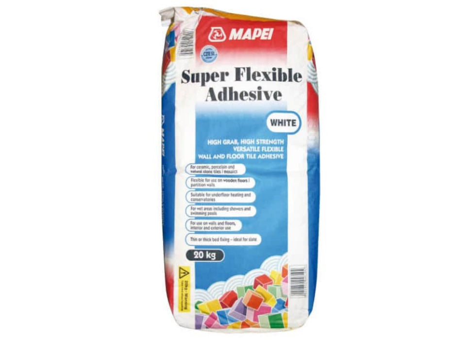 Mapei Super flexible White Tile Adhesive, 20kg